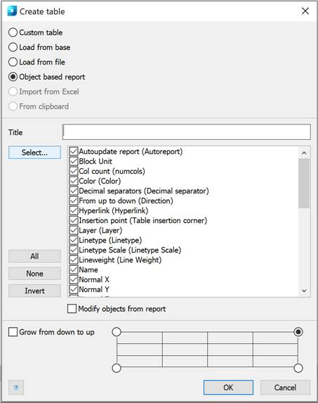 CAD software Tables 16