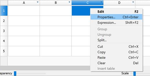 CAD software Cell Properties dialog 1