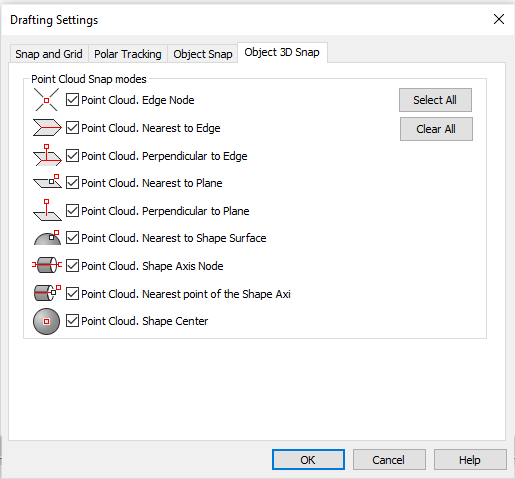 CAD drawing Point Clouds Display Settings 38