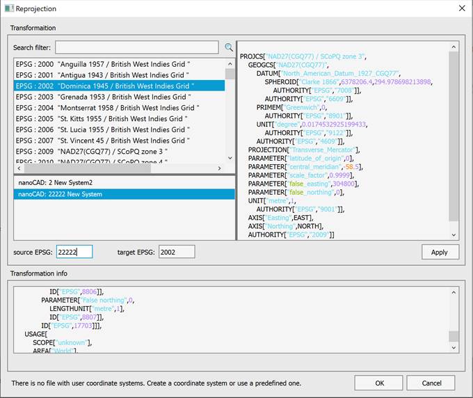 CAD software Recalculation of Coordinates 7