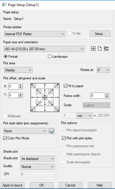 CAD software Page Setup Manager 10