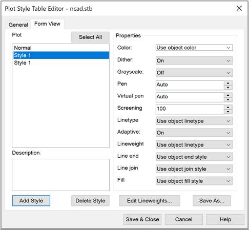 CAD software Plot Style Manager 13