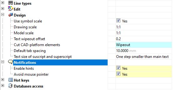 CAD software Design Settings 13