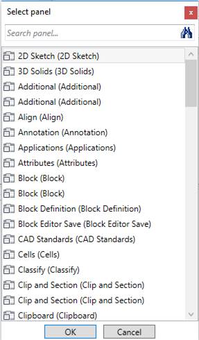 CAD software Ribbon Tab 4