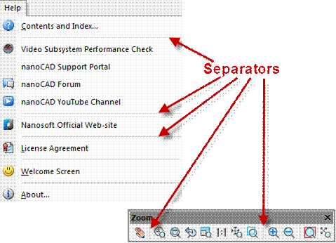CAD software Main Menu 7