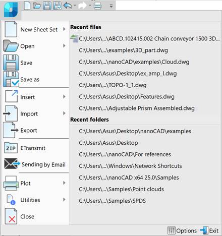 CAD software The nanoCAD Button 1