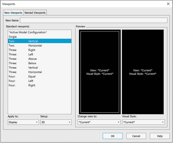 CAD software Viewports of Model Space 100