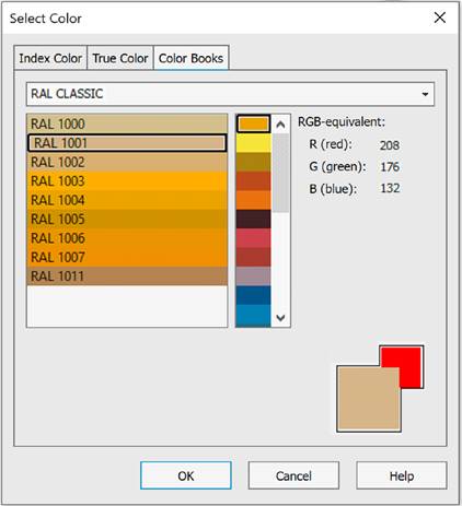 CAD software Select Color Dialog Box 16
