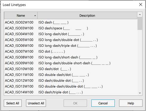 CAD drawing Line Types Toolbar 38