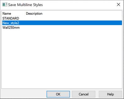 CAD drafting Multiline Styles Dialog Box 18
