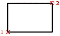 CAD drafting Constructing a rectangle by Two Points 9