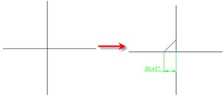 CAD drawing Chamfer 20