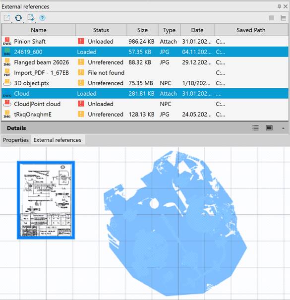 CAD drawing External References Toolbar 8
