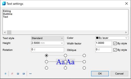 CAD software Alternative Editing of Text Objects 1