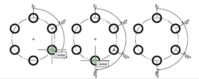 CAD drafting Angle Ordinate Dimension 9