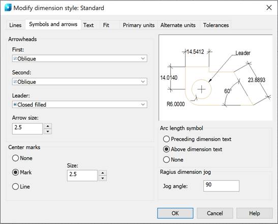CAD drawing Modify a Dimension Style 14