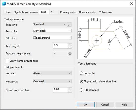 CAD drafting Modify a Dimension Style 15