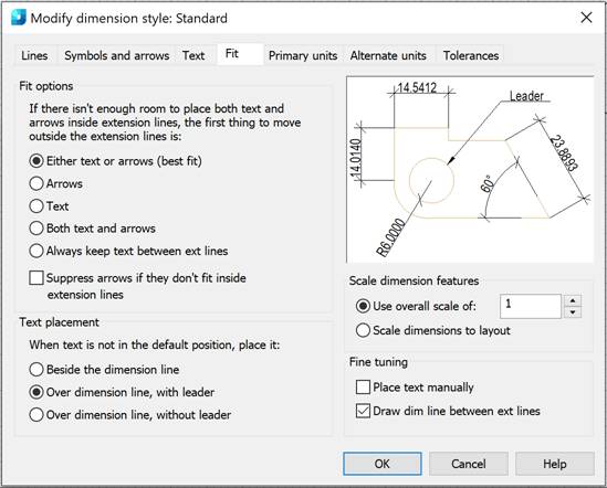 CAD software Modify a Dimension Style 31