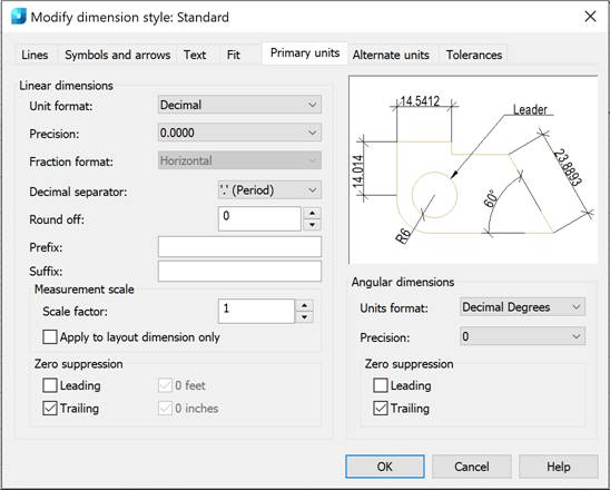 CAD software Modify a Dimension Style 37