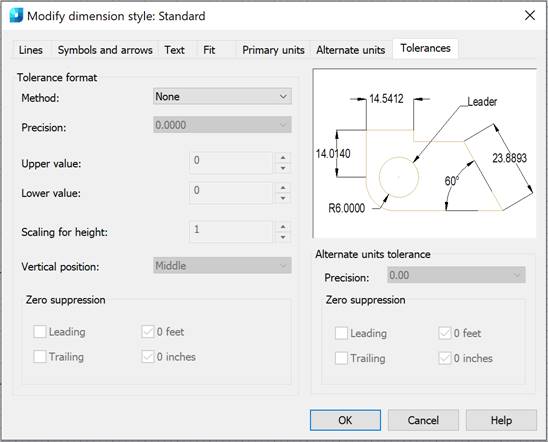 CAD drawing Modify a Dimension Style 44