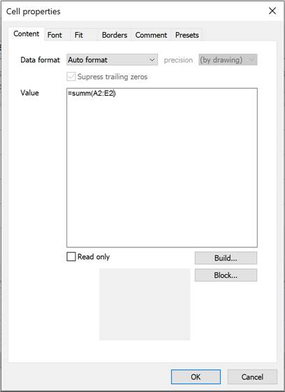 CAD software Cell Properties 4