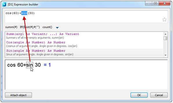 CAD drafting Expression Builder Interface 3