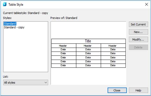 CAD software Table Styles .dwg 7