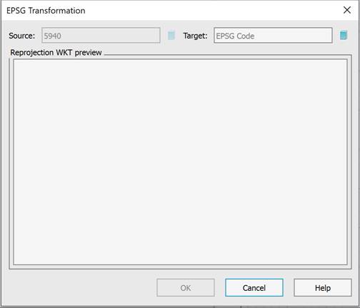 CAD software Recalculation of Point Cloud Coordinates by EPSG 7