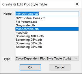 CAD drafting Plot Styles 9