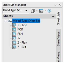 CAD software Sheet Set Manager Functional Bar 13