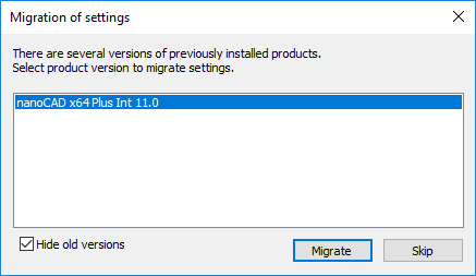 CAD drafting Migration of Settings from Previous Versions 0