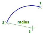 CAD software Arc by Start, End and Radius 7