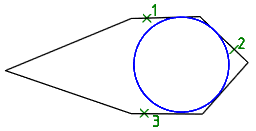 CAD drafting Circle by Three Tangents 0
