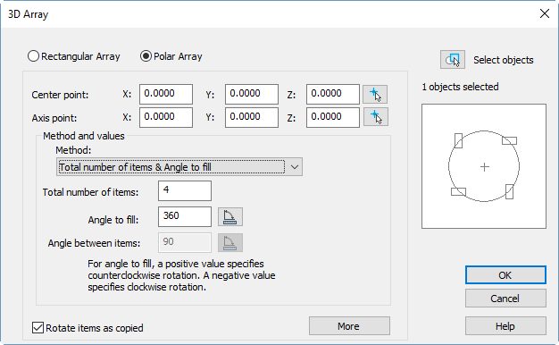 CAD software 3D Array 10