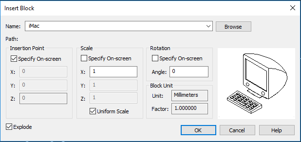 CAD software Block Insertion 7
