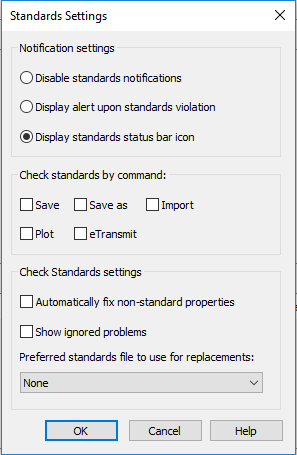 CAD drafting Standards Check Options 9
