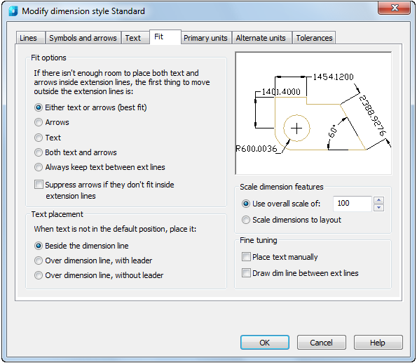 CAD software Modify a Dimension Style 31