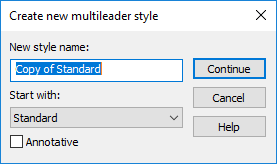 CAD drafting Multileader Style Manager 6