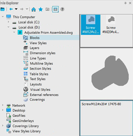 CAD drafting File Explorer 9