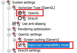 CAD drafting Graphic Subsystem Common Settings 6