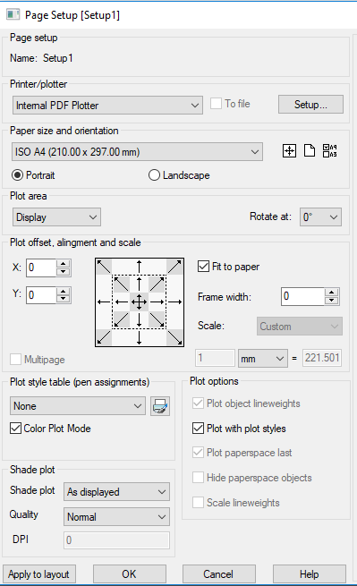 CAD drafting Page Setup Manager 15
