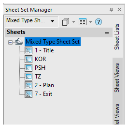 CAD software Sheet Set Manager Functional Bar 13
