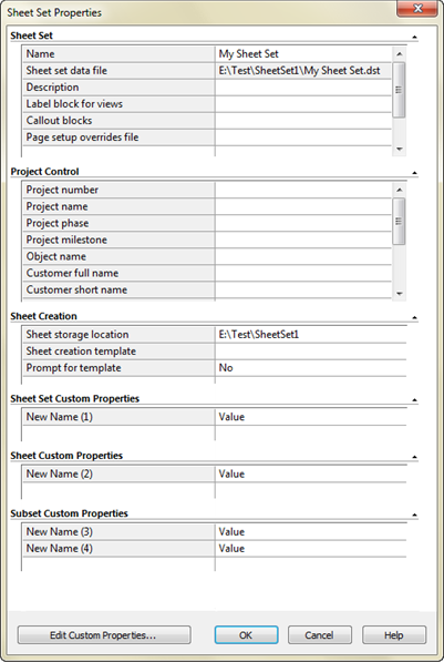 CAD software Sheet Set Custom Properties 4