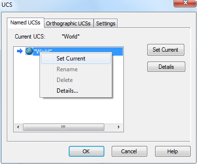 CAD drafting Named UCS 9