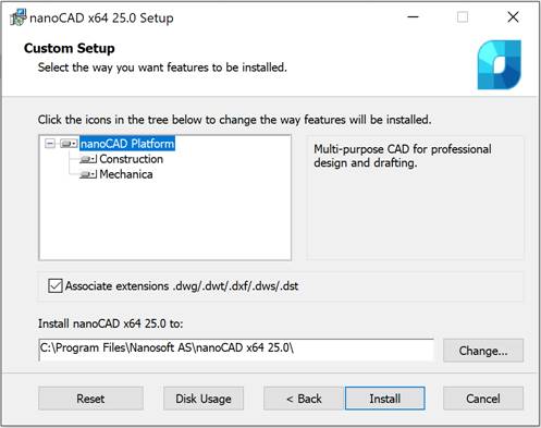 CAD drafting Launch of nanoCAD 0