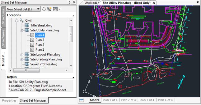 CAD drawing Sheet Set Manager Functional Bar 11