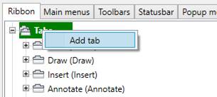CAD software Ribbon Tab 1