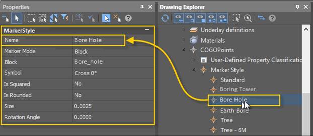 CAD drafting Editing Marker Styles of Geopoints 0